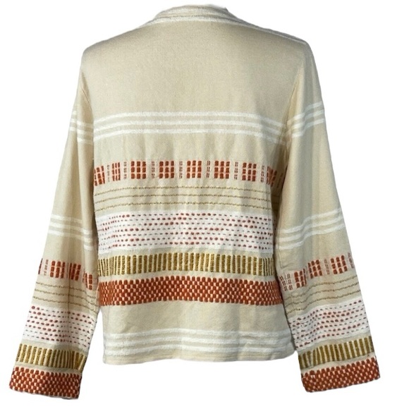 Soft Surroundings Woven Knit Pattern Embroidered Topper Duster Jacket - Picture 5 of 7